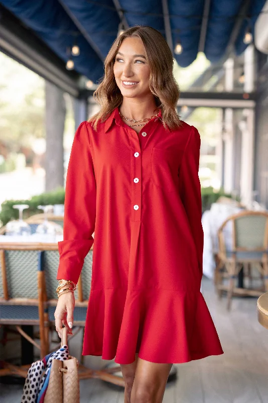 Meagan Dress- Red