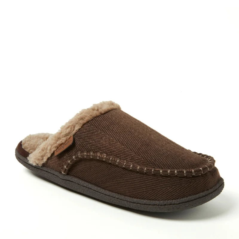 Dearfoams Men's Matthew Moccasin Toe Scuff Slipper