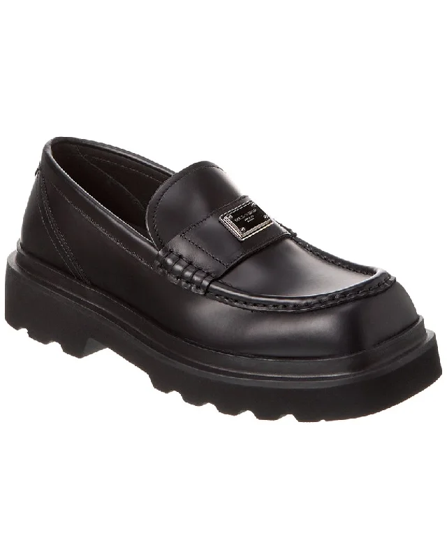 Dolce & Gabbana Logo Leather Loafer