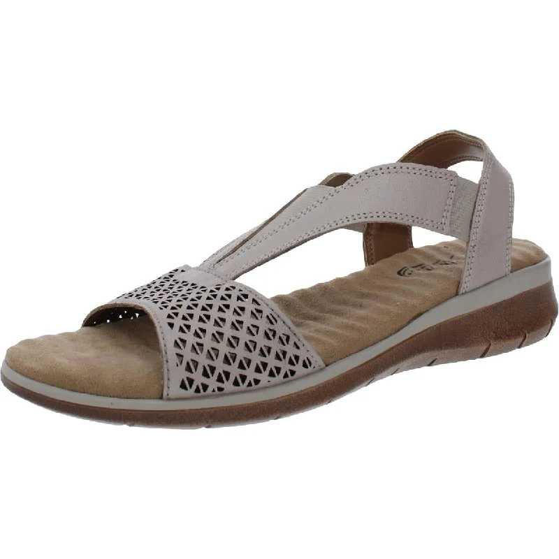 Easy Street Womens Marley Leather Flat Strap Sandals