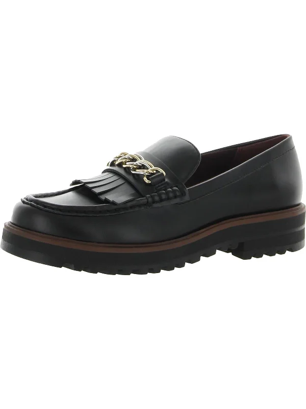 Limit Moc Womens Faux Leather Chain Loafers