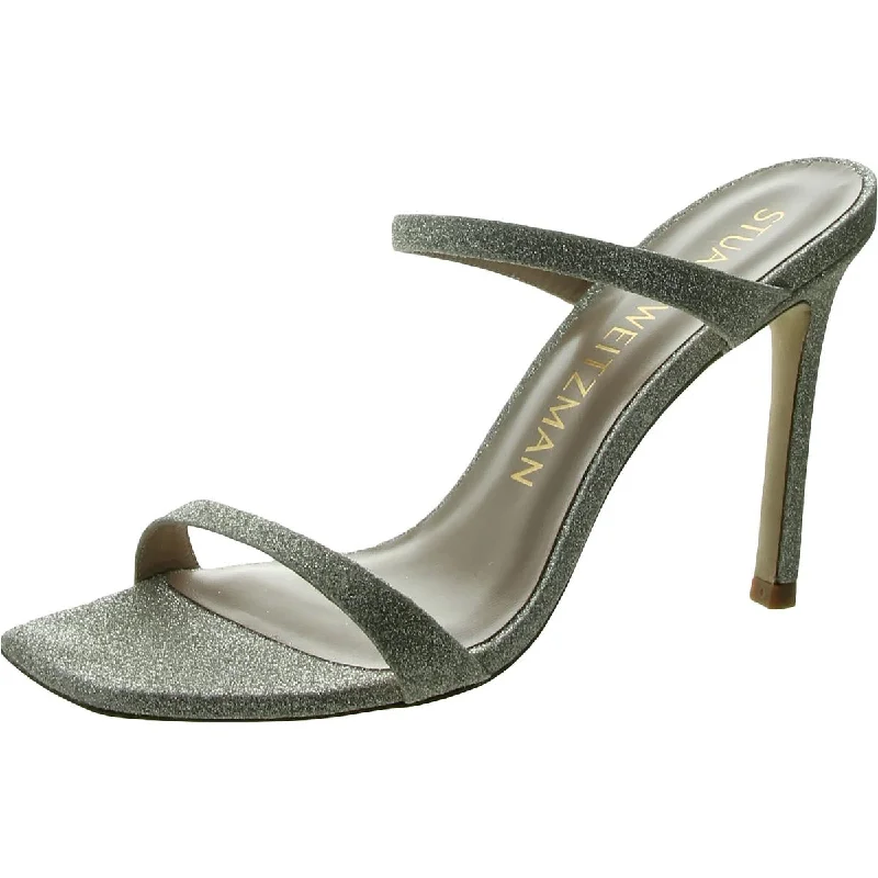 Stuart Weitzman Womens Aleena Glitter Heels Dress Sandals