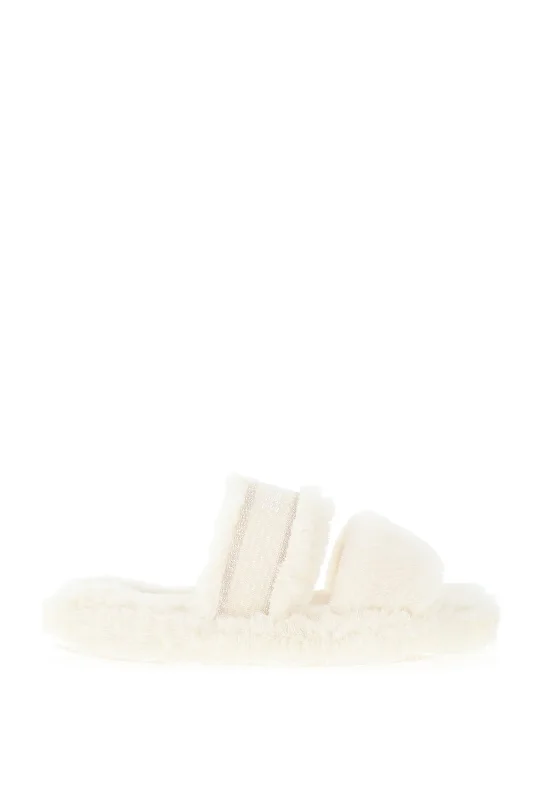 Tommy Hilfiger Fur Basics Slippers, Off White