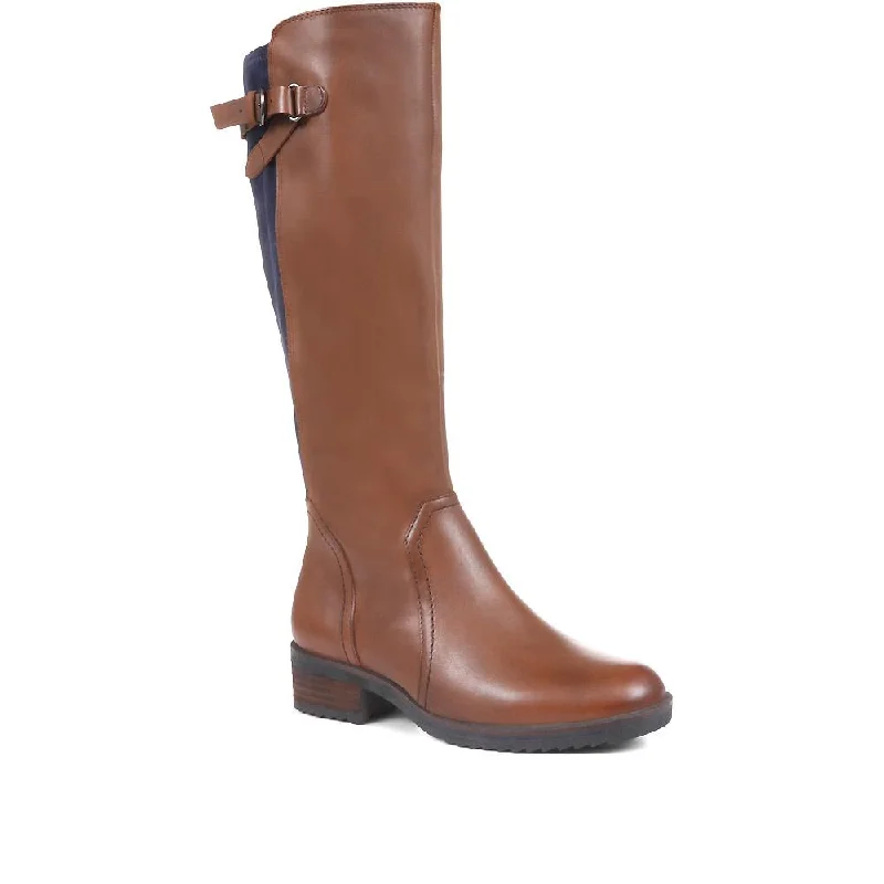 Wide Fit Leather Knee High Boots - CAPRI34512 / 321 860